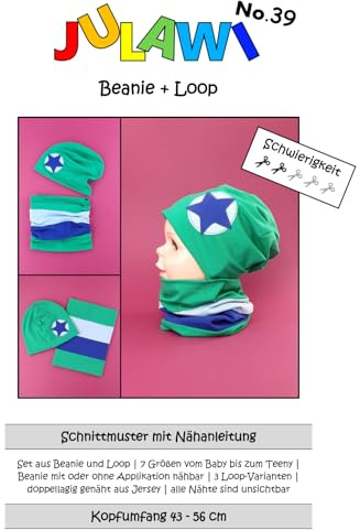 Papierschnittmuster Set Beanie + Loop KU43-56cm | JULAWI No.39