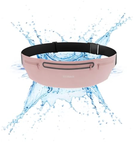 YITORMAN Running Belt with Waterproof Adjustable Elastic Strap, Sweatproof Waist Pack Fits All Phones & Waist Sizes, Large Capacity for Running, Workouts, Outdoor, Training & More (Pink)