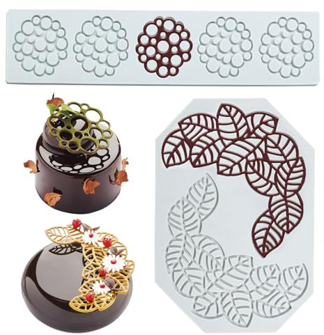 YapitHome 2 moldes de silicona para pasteles, fondant de silicona, molde de encaje para decoración de tartas, chocolate, resina, mantequilla