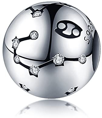 KUNVONIC Damen Charm Anhänger Sternzeichen für Armband 925 Sterling Silber 12 Sternbilder Charms Beads passend für Pandora Armband, Kompatibel mit Europäischen Halskette für Frauen Mädchen