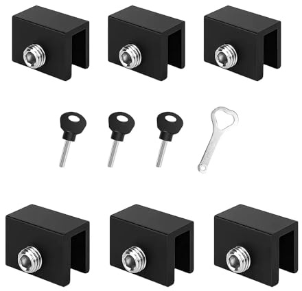 txuzong Cerradura ajustable para ventana, 6 unidades, color negro, cerradura de ventana corredera, cerradura de ventana de aleación de aluminio, cerradura para ventana deslizante, adecuado para
