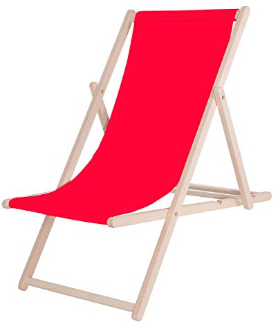 SPRINGOS Lettino prendisole pieghevole in legno di faggio, regolabile in 3 posizioni, con chiusura di sicurezza, in legno massiccio, pieghevole, per balcone, terrazza e spiaggia, fino a 120 kg, da