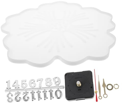 Uonlytech Blume Form Selbstgemacht Silikon Uhr Form Satz Wiederverwendbare Uhrenform für Manuelle Uhren Kreative Uhrengussform für Bastelprojekte Uhrwerk für Dekorationen
