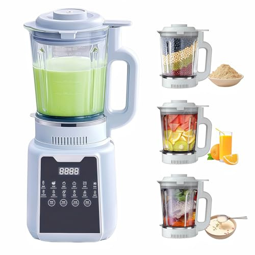 Blender de comptoir professionnel Cytbek, broyeur de glace et robot culinaire 1200W avec modes chauds/froids, opération silencieuse 60 dB (gris de titane)