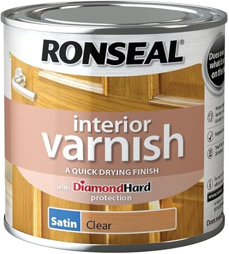 Ronseal Interior Varnish Quick Dry with Diamond Hard Protection Satin Clear 250ml