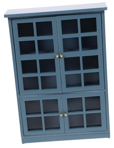 BESPORTBLE Miniatur Puppenschrank aus Natürlichem Holz Miniaturmöbel für Puppenhaus Türiger Moderner Küchen Schrank Dekoratives Miniaturmöbelstück Robust und Detailreich Gestaltet