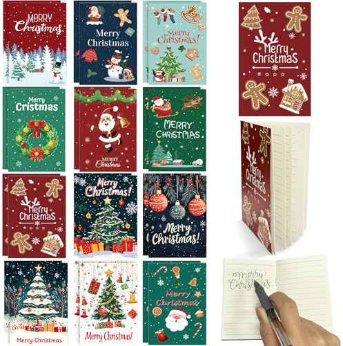 YeahBoom 24 Mini Christmas Notebooks,Portable Pocket Notebooks,Bomboniere per Feste,Pensierini Natale,Gadget Natalizi