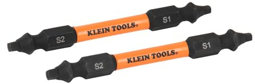 Klein Tools 32494HD Replacement Bit for Klein Tools Multi-Bit Screwdriver/Nut Drivers for Cat. Nos. 32313HD, 32315HD, 32305HD, Impact-Rated Proflex Bits, #1 Square and #2 Square Tips