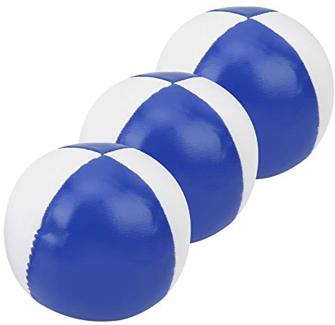 Generic Jongleringsbollar Högkvalitativt Lätt och Hållbart Jongleringsset för Nybörjare Till Proffs för Inomhusfritid PU Jongleringsbollar 3 St (Blått och vitt)