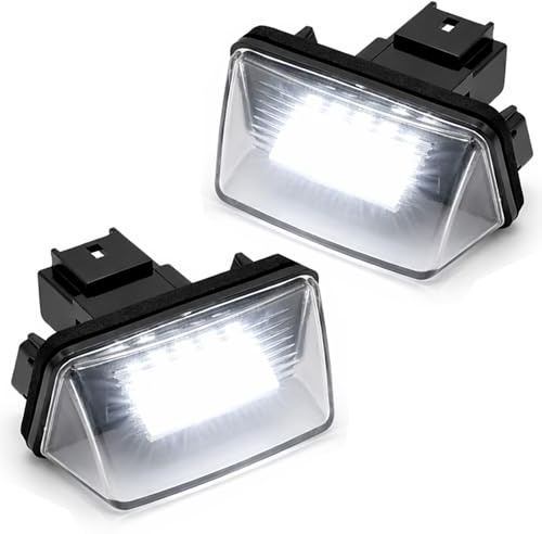2pcs Éclairage de Plaque d'Immatriculation LED pour Peugeot 106 1007 207 | LED pour Peugeot 307 308 3008 406 407 Expert III RCZ 2D COUPE, Remplacement OEM 6340A3 pour Partner Citroen C2 C3 C4 C5 C6