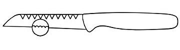 GÜDE Solingen - Buntschneidemesser gestanzt, 9 cm, OMIKRON, PPN, Schwarz