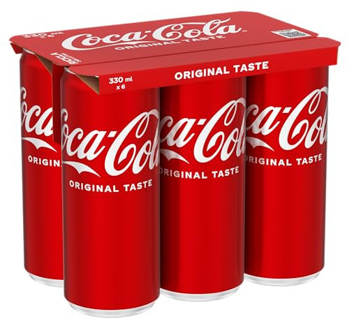 Coca-Cola Original Taste, Tutto il Gusto Originale di Coca-Cola, Lattina 100% riciclabile - 6 Lattine da 330 ml