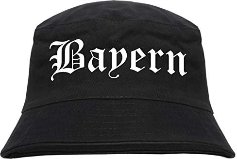 HB_Druck Bayern Fischerhut mit Wappen - Bucket Hat S/M Schwarz
