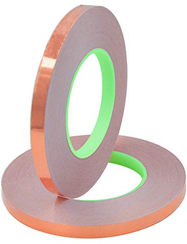 Senven Nastro schermante in lamina di rame biadesivo, conduttivo biadesivo (50 m × 10mm) × 2. schermatura EMI e HF, circuito di carta, manutenzione elettrica, saldatura, set 2 pezzi.
