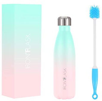Stainless Steel Water Bottle - Vacuum Insulated Metal Flask - Hot 12hrs & Cold 24hrs Drinks - Double Walled Leakproof - Sports Gym Travel Kids