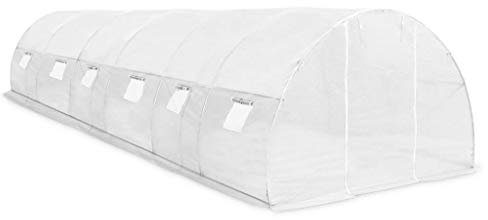 Tidyard Gewächshaus mit Seitenfenstern und Tür Treibhaus Frühbeet Tomatenhaus Folientunnel Pflanzenhaus 27 m² 900×300×200 cm