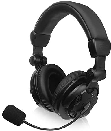 Ewent EW3564 Headset with Stereo Microphone,Stereo over-ear headset with microphone and volume control,Gaming Headset with 3.5 mm audio jack,for PC,Laptop,Macbook,Office,Skype,PS5,Xbox S - Black