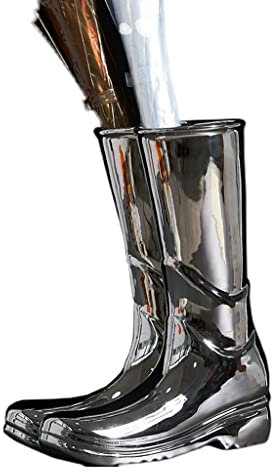 Paragüeros Botas de Lluvia de Plata Soporte de Paraguas de cerámica, Bastidor de Almacenamiento de Paraguas for Oficina en casa, Puede ser arreglo de Flores, Adornos 17x27x35cm (Color : Silver)