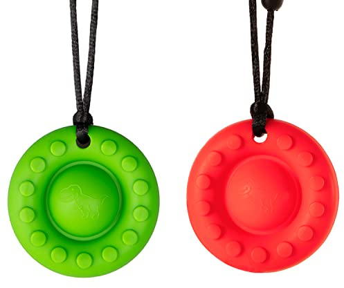 Chew Toys for Autistic Children, Seeway Pop Sensory Chew Necklaces for Kids with Chewing, ADHD, Autism, Biting Needs,Silicone chewlery Necklace for Boys and Girls