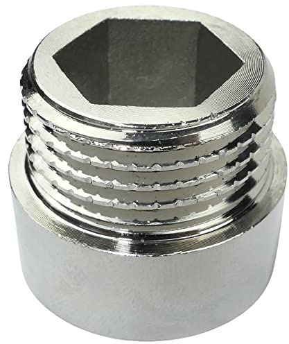 AERZETIX - C58988 - Racor prolongación de unión recto para atornillar - rosca macho/hembra 1/2 - longitud 10mm - en metal cromado