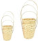 DECARETA Mini Woven Baskets With Handles,6 Pcs Flower Girl Basket,Hand-Woven Flower Baskets Small Basket with 2 Size for Hanging Decoration,Storage,Wedding Party Decor