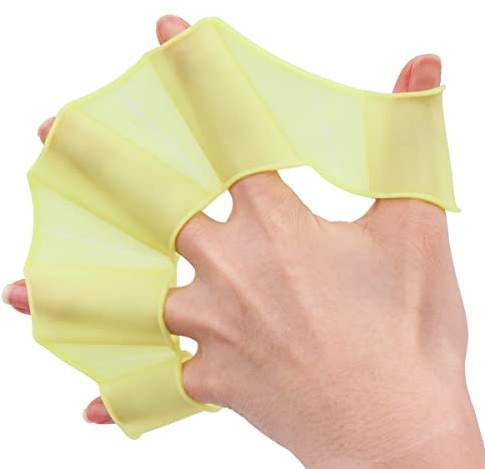 VOANZO 2 Pair Swimming Hand Paddle Gloves Webbed Palm Swimming Gear Frog Claw Surfing Paddles Aquatic Swim for Snorkeling for Kids Women Men for Swimming Training(Green M+L)