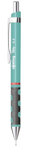 rOtring Tikky-Druckbleistifte in Pastellfarben | HB 0,5 mm | Sea Blue | mit angenehmem gummiertem Soft-Touch-Griff | 12 Stück