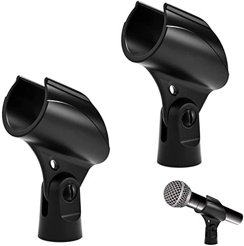 Pince Micro, Support Universel de Microphone, Support pour Clip de Microphone, 2 Pièces Clip de Qualité à Ressort Pour Microphone, Idéal Pour les Conférences, Podcasts, Conférences, Concours, Etc
