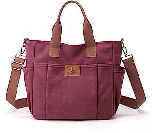 CORIOS Borsa a Tracolla in Tela Borsa a Mano Donna Grande Capacità Borsa a Spalla Casuale Borsa Tote Multifunzione Borse Messenger per Shopping Viaggi Lavoro Viola