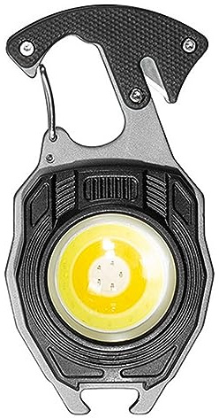 HoveeLuty Linterna de llavero multifunción COB 400 mAh Llavero de aluminio portátil Pantalla de energía de luz Soporte ajustable multimodo Abrebotellas Linterna con destornillador, negro