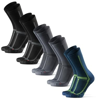DANISH ENDURANCE Crew Laufsocken, Gepolstert & Atmungsaktiv, 3 & 5 Paar | Halbhohe Sportsocken, Gepolstert & Atmungsaktiv mit leichter Kompression, für Langstreckenläufe & Marathontraining, Unisex