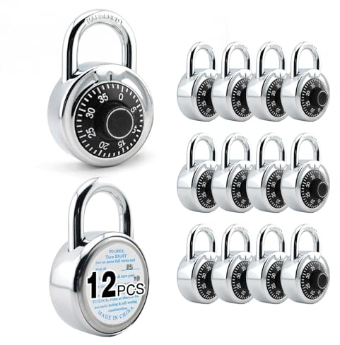 ZonRo Locker Locks 3 Digit Code Standard Dial Combination Padlock 2 inch Wide Pack of 12, Small Travel Luggage for Case Lock Keyless Shackle Lock for Backpack Gym School Locker
