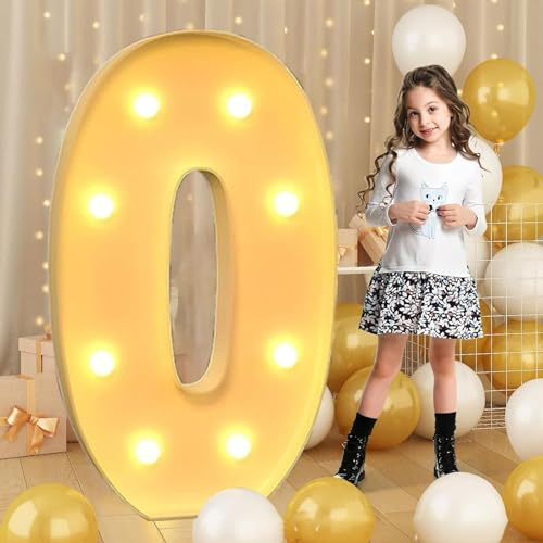 120cm-4ft Giant LED Light Up Letter O, Mosaic Marquee Light Up Sign, LED Letters Lamps for Valentine's Day Birthday Christmas New Year
