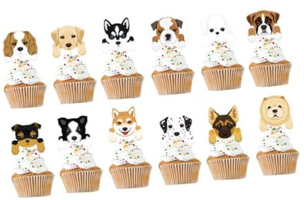 Cabilock 36piezas Adornos De Tarta Pastel De Perro Accesorios Para Fiestas Decoración Original