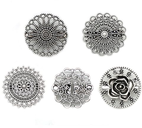 5 Stück Vintage Pullover Schal Strickjacke Clips, Cardigan Clips Damen Runde Vintage Umhang Brosche Schalclip, Broschen für Kleidung, Clips für Kleidung, Vintage Kragen Kleid Clips für Frauen Mädche