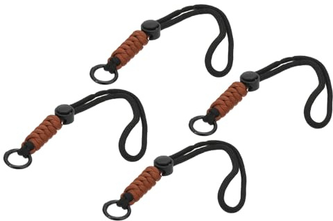 PATIKIL Paracord Schlüsselband, 4 Stück Handy Schlüsselband Seil Handgelenk Lanyards Geflochtener Riemen mit Karabinerhaken zum Aufhängen von Schlüsseln, Schwarz, Braun