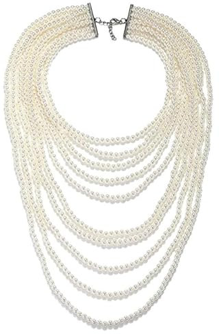 Eleganter Perlenschal, Körperkette, Handperlen, Halsband für Bühnenshows, Schulter-Hals, Schmuck für Musik-Festivals, Imitationsperlen