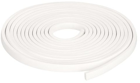 sourcing map Striscia di guarnizione in schiuma di silicone, 0,5 cm x 1 cm x 5,1 m, barra in gomma resistente alle intemperie, per porte e finestre, fai da te, per auto, bianco