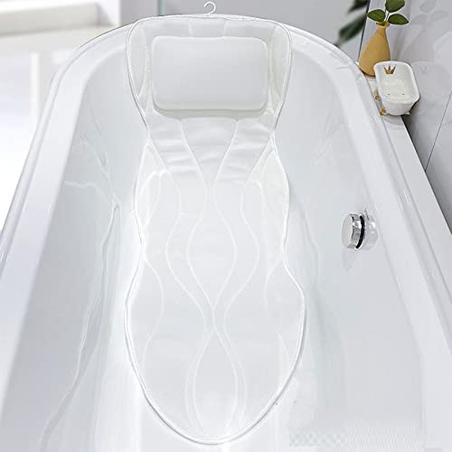 XZHWSZD Bath Cushion For Tub-Extra-Large Full Body Bath Tub Pillow& Non-Slip Spa Bathtub Mat Mattress Pad With Super Thick Breathable 3D Mesh Layers,Ideal For Hot Tub,Jacuzzi(Size:A)