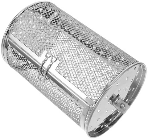 Amosfun Panier Barbecue Rotatif Cage Gril Maille En Acier Résistant Pour Rôtissoire Cuisson Uniforme Pour Noix Fruits Secs Et Viande Accessoire Four Grillades Polyvalent