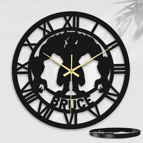 Brocade Creek Orologio Retrò in Ferro Personalizzato con Bordo, Orologio da Parete Mostri Rotondo Personalizzati Regali Creativi per Casa, Camera da Letto, Ufficio, Inaugurazione Della Casa, Natale
