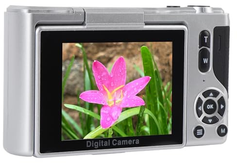 Sorandy Fotocamera Digitale per Fotografia e Video, Fotocamera 4K 64MP con Schermo Flip 180° Filtri Estetici Multipli Antivibrazioni Messa a Fuoco Automatica Fotocamera Mirrorless (Silver)
