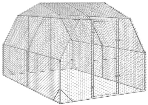 vidaXL Hühnerstall 2,5x4x2,25 m Verzinkter Stahl