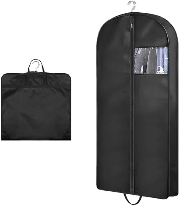 JAONLD Kleidersack 102cm Anzugtasche Kleiderschutzhülle Schwarz | Kleidersäcke Mottensicher mit Klarem Fenster Kleidersäcke mit Reißverschluss zur Aufbewahrung Kleiderhülle für KleiderHemden