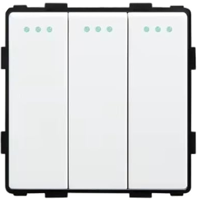 3er Schalter 3Fach 2Wege Glas - Lichtschalter Wechselschalter Unterputz Mechanischer Wandlichtschalter EU-Standard | weiß - Schalter 3er