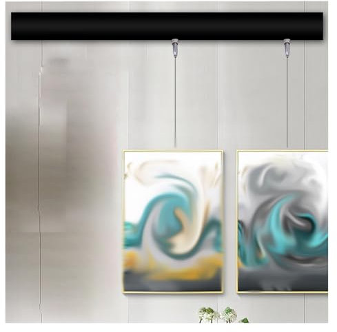 bilderschienen aufhängesystem Schwerlast Galerie Aufhängesystem Schienensatz, Beweglich Bilderhakenstange Für Hotel/Besprechungszimmer/Schlafzimmer/Büro, Unsichtbar Bild Aufhängelinie(140cm/55.1 rail