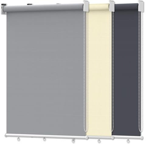 Tenda a Rullo Opaco, Oscurante senza Forare 100x140cm, Tenda Avvolgibile Termica, Tendine per Finestre e Porte, Protezione Solare, Blackout, Tende Moderne per Interni, Klemmfix senza Fori, Antracite