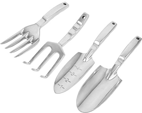 Yardwe 2 Ensembles Pelle de Jardinage tourneur Pouvoir cacheur Vert bi Outillage de Jardin Outils de Jardin râteaux de Jardin Outils de Plantation en Plein air Alliage d'aluminium Silver