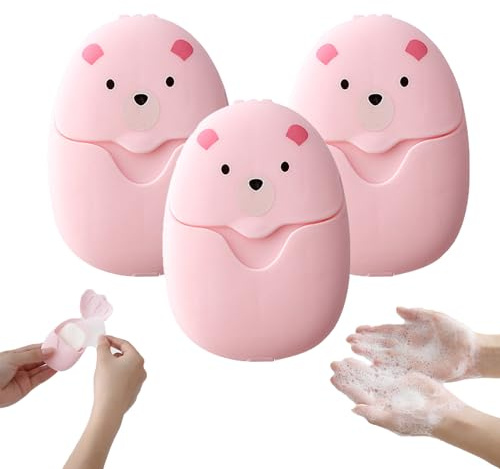 Outdoor Portable Soap Paper,Disposables Travel Soap Sheets for Travel, Hand Indoor, Outdoor, Camping Hiking. (Pink)