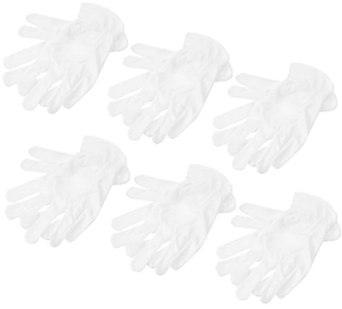 Tofficu 6pares Guantes De Microfibra Blancos Reutilizables Para Inspección De Joyas Manipulación De Monedas Trabajo Artístico Sin Rastros